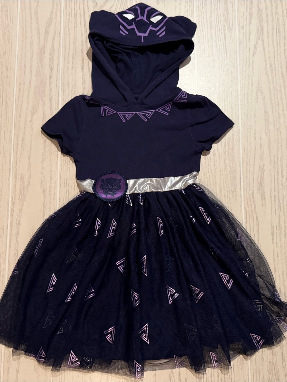 Marvel Black Panther Girls XS 4/5 Hooded Tutu‎ Dress Costume